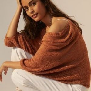Anthropologie Crochet Lace-Back Cape